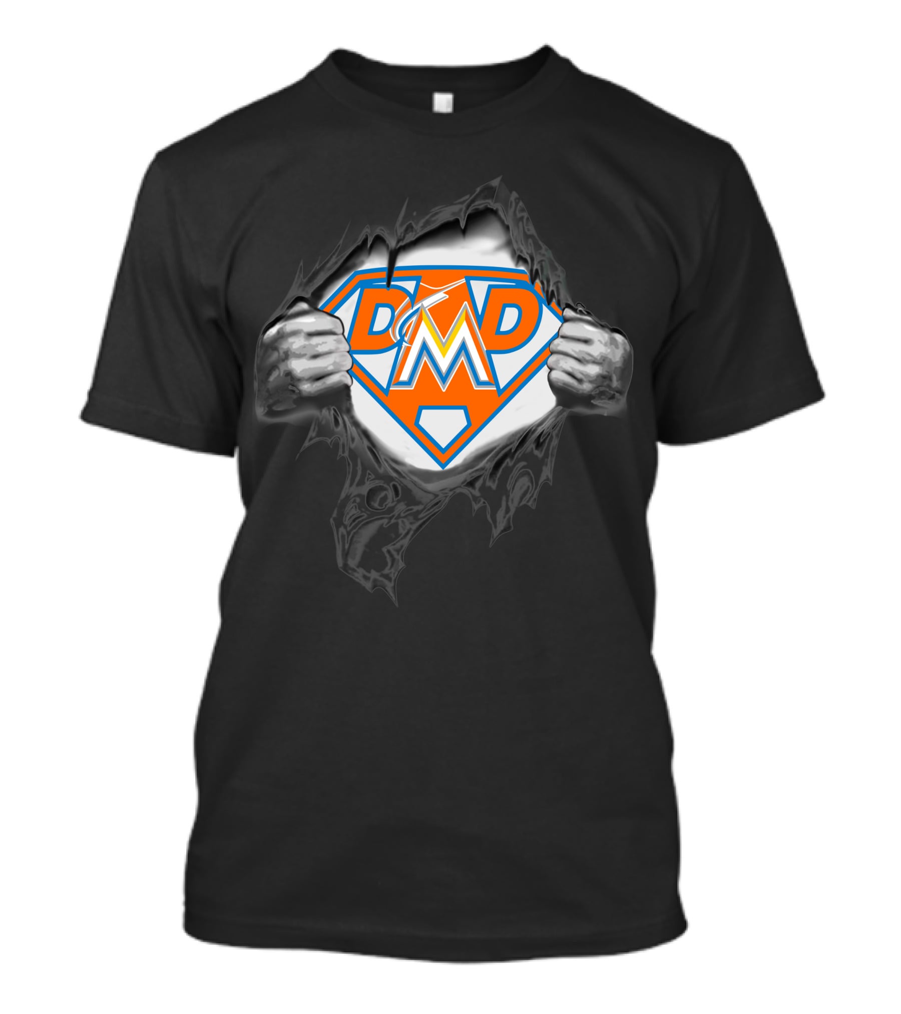 Miami Marlins Super Dad Hero Logo Superman Edition T-Shirt