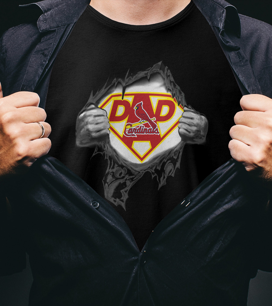 St Louis Cardinals Dad Superhero T-Shirt