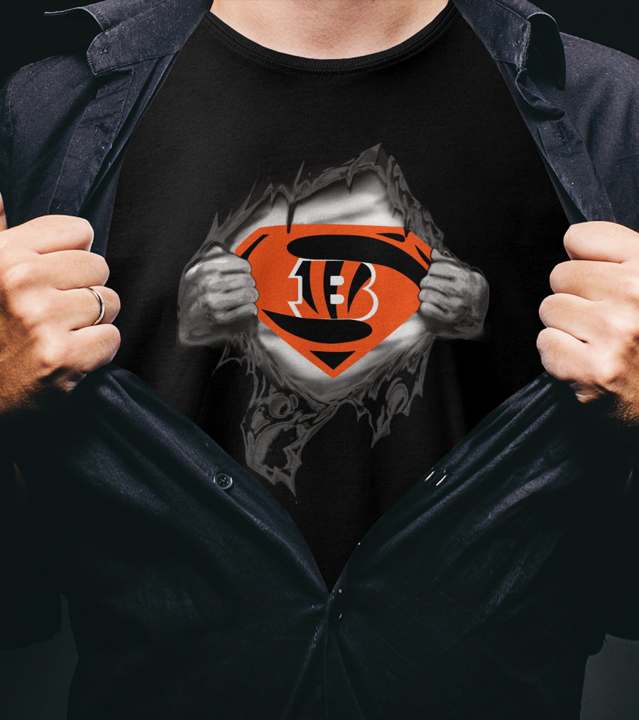 Bengals Super Man Logo Peel Back T-Shirt