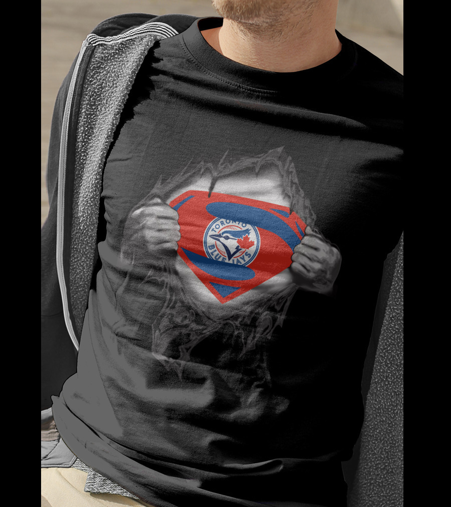Toronto Blue Jays Superman Logo Burst T-Shirt