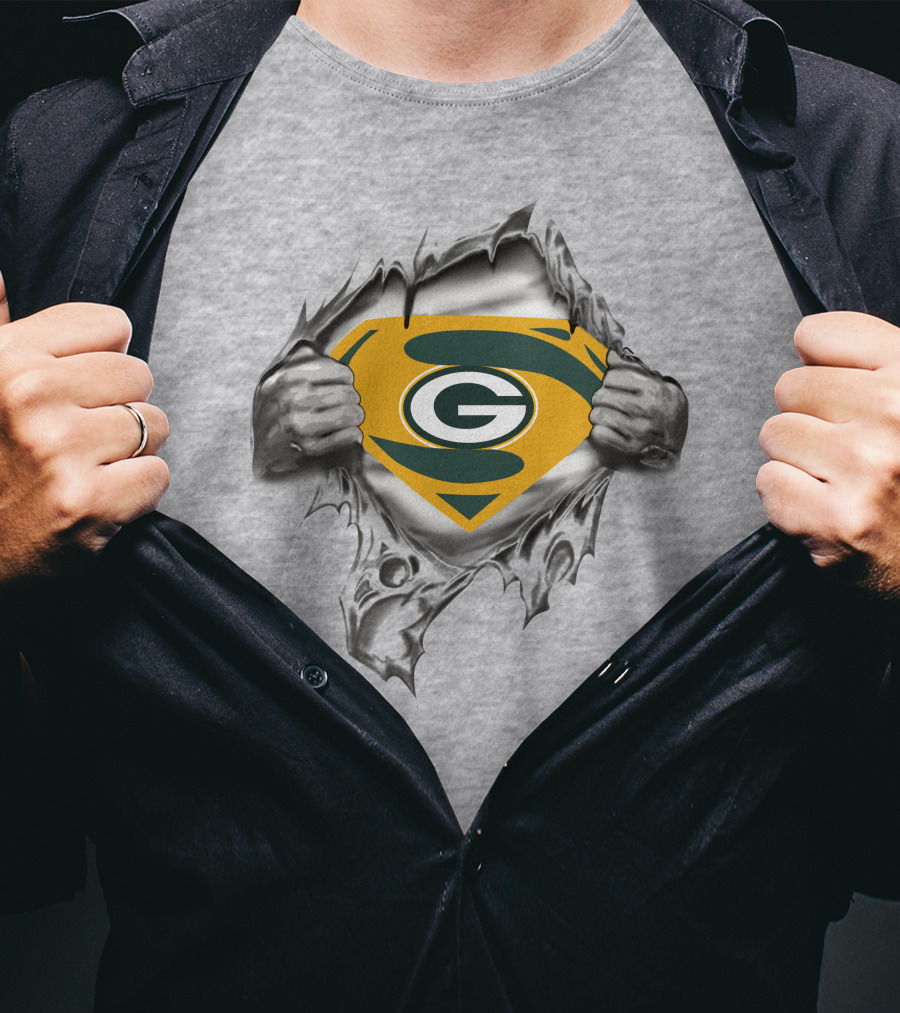 Packers Super Man Nfl Logo Integration T-Shirt