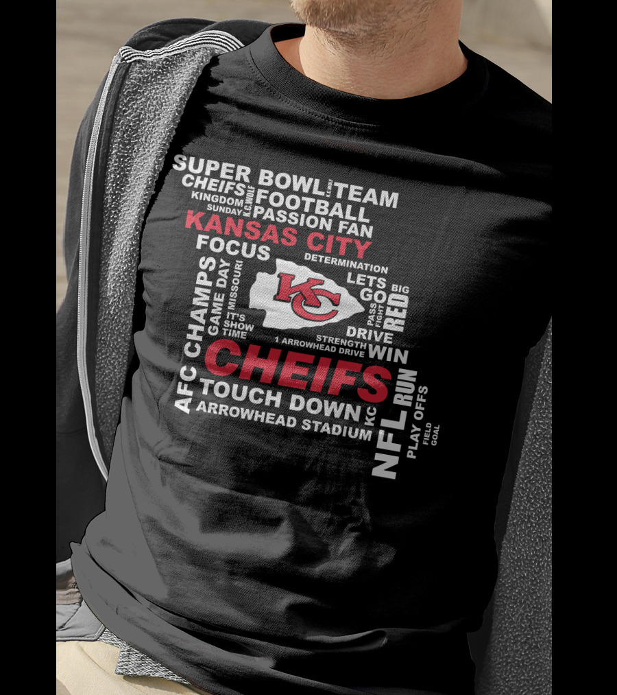 Kansas City Chiefs Super Bowl Afc Champs Nfl Team Football Touch Down Arrowhead Stadium T-Shirt