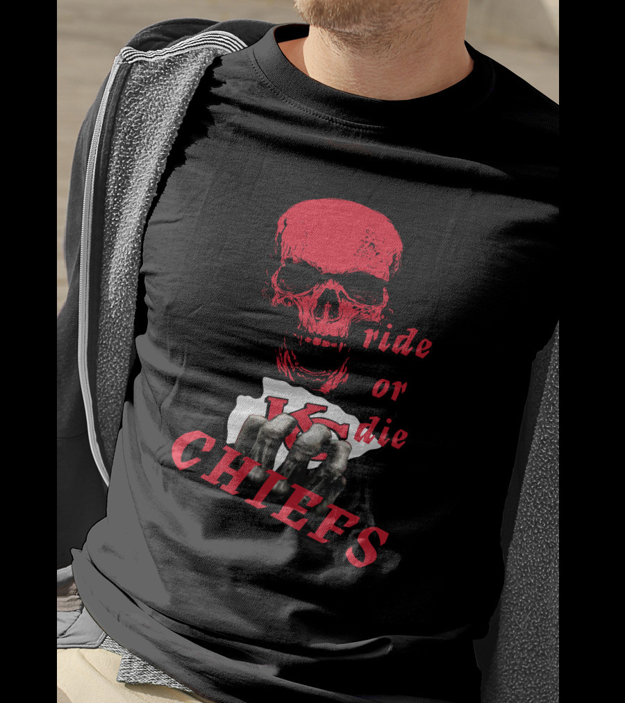 Kc Chiefs Ride Or Die Skull T-Shirt