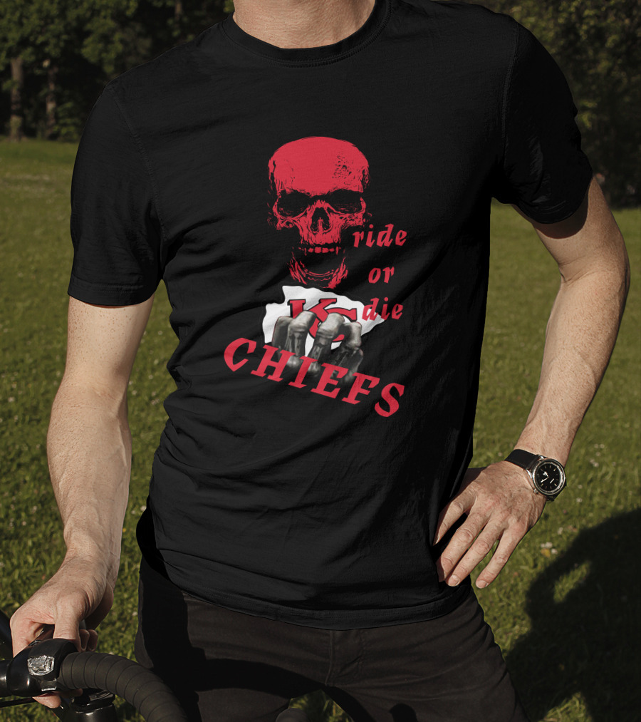 Kc Chiefs Ride Or Die Skull T-Shirt