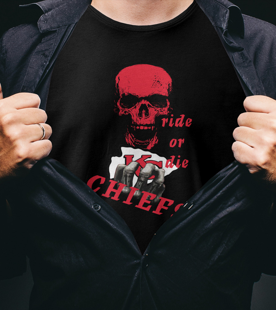 Kc Chiefs Ride Or Die Skull T-Shirt