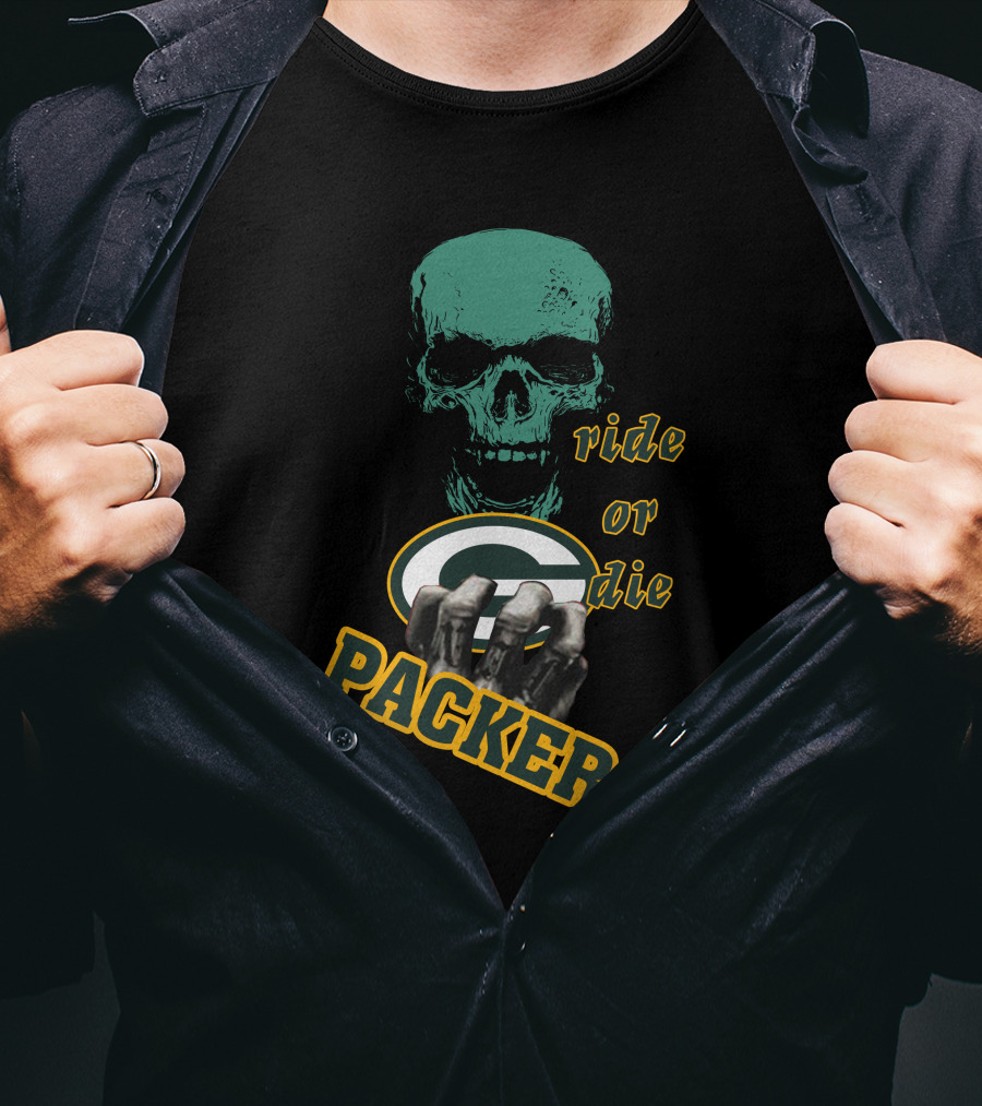 Packers Ride Or Die Skull Logo Fan Jersey T-Shirt