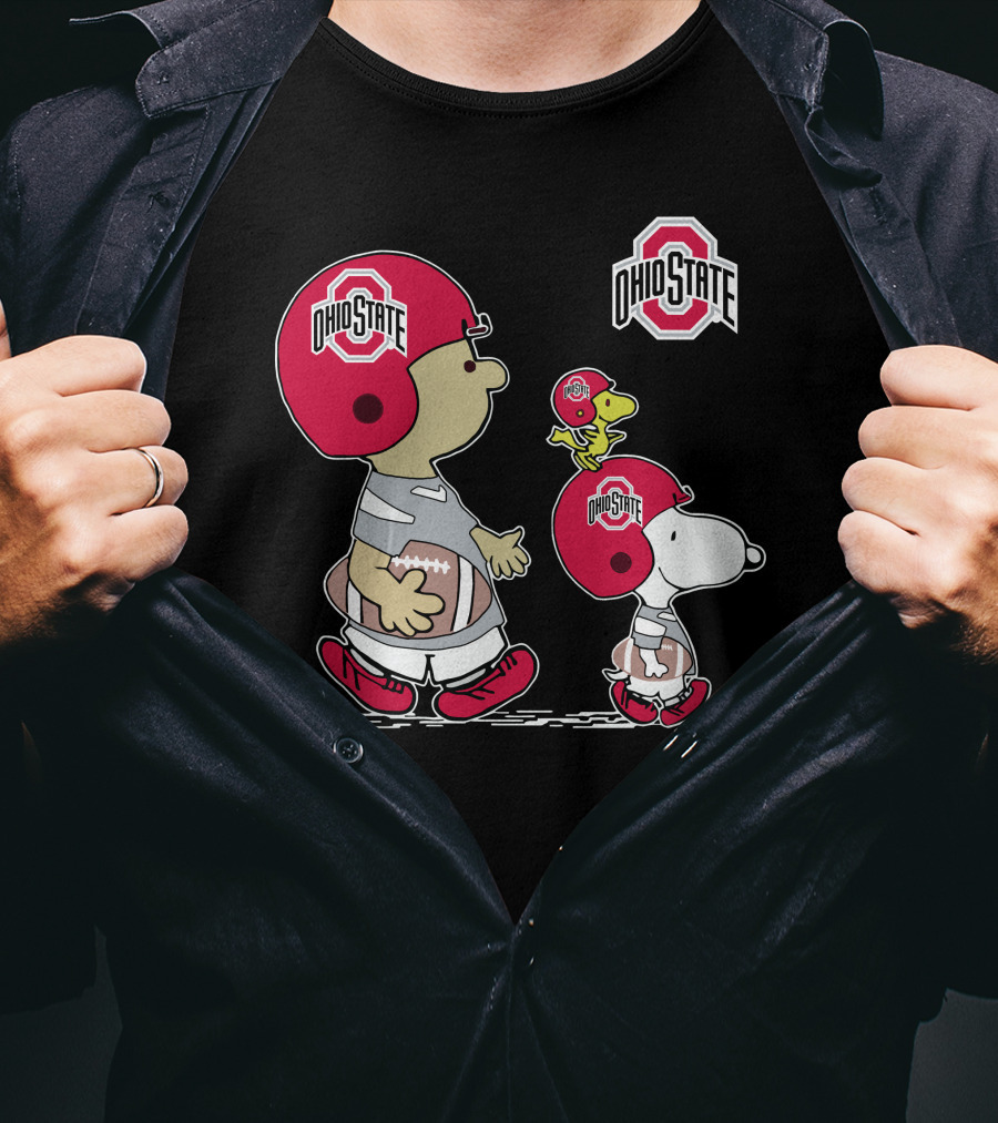 Ohio State Snoopy And Woodstock Football Helmets T-Shirt