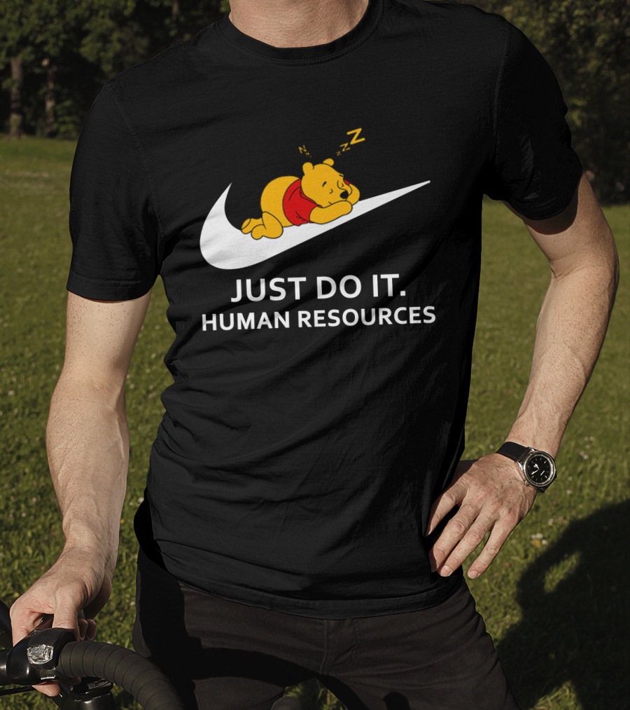 Winnie The Pooh Just Do It Human Resources Swoosh T-Shirt