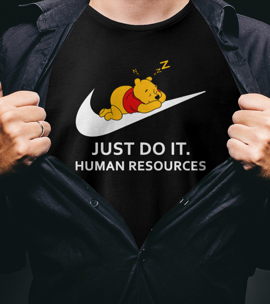 Winnie The Pooh Just Do It Human Resources Swoosh T-Shirt