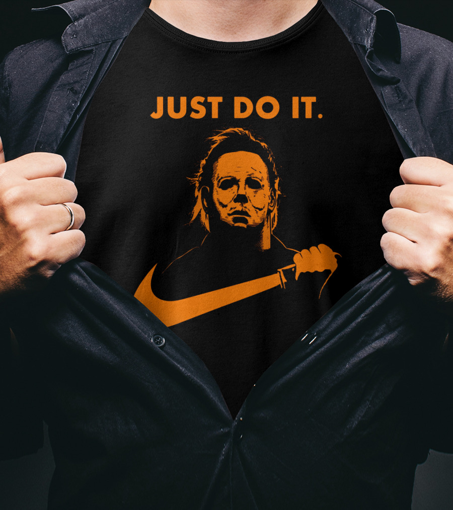Just Do It Michael Myers Nike Halloween Knife T-Shirt