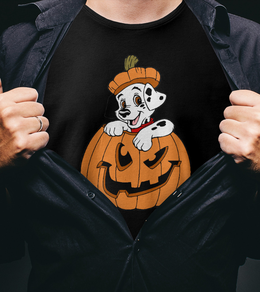 Mickey Mouse Minnie Mouse Halloween Dalmatian Pumpkin The Walt Disney Company T-Shirt