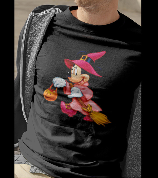 Minnie Mouse Halloween Witch Broomstick Trick Or Treat Magic Wands Donald Duck T-Shirt