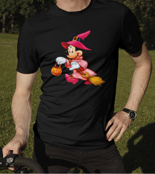 Minnie Mouse Halloween Witch Broomstick Trick Or Treat Magic Wands Donald Duck T-Shirt