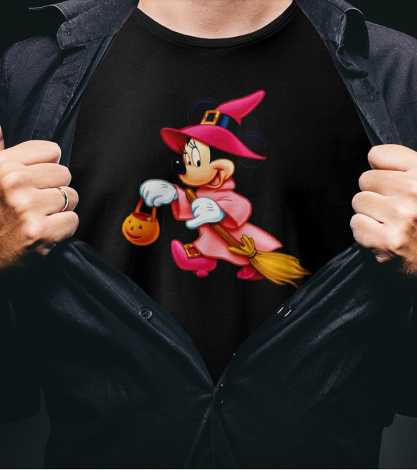 Minnie Mouse Halloween Witch Broomstick Trick Or Treat Magic Wands Donald Duck T-Shirt