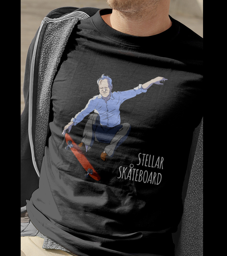 Stellar Skateboard Jump Halloween Trick With Red Skateboard T-Shirt