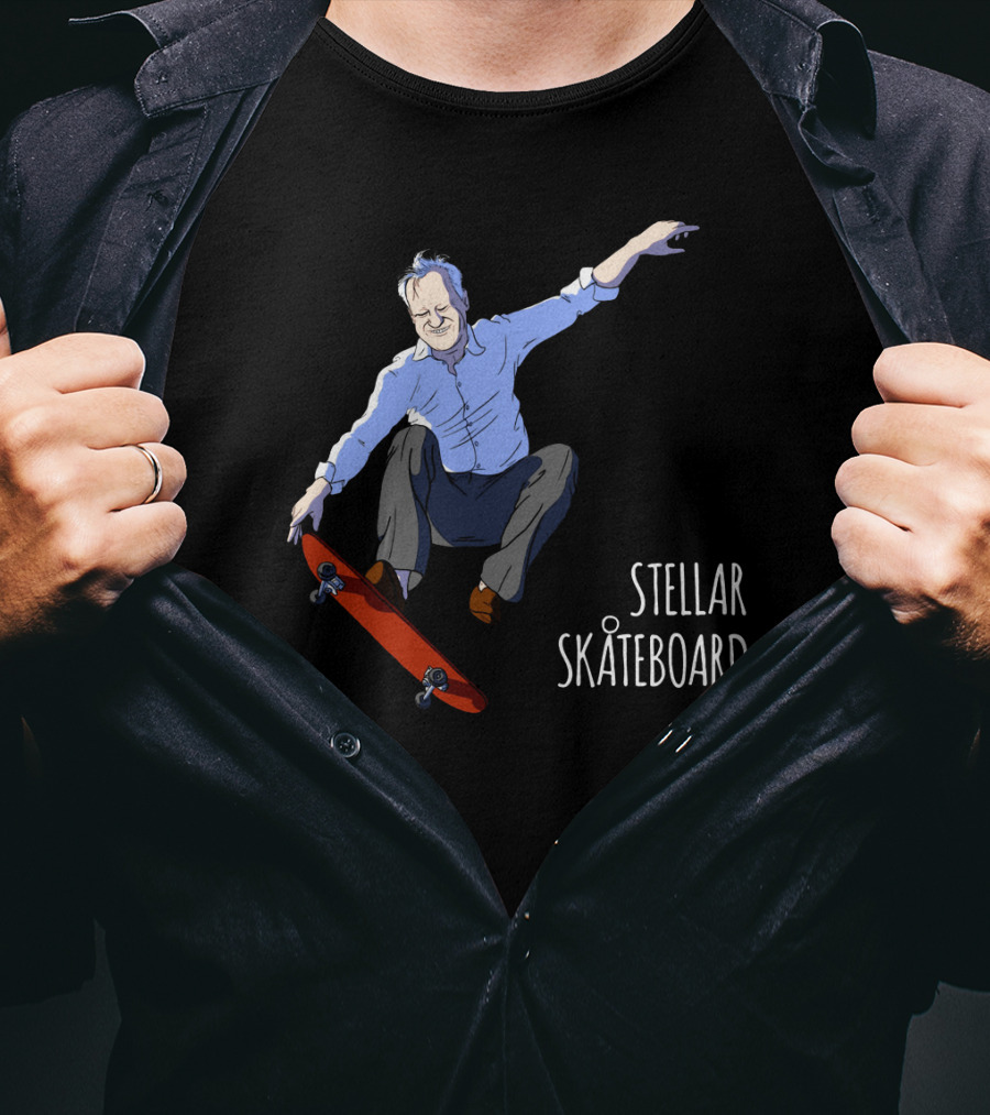 Stellar Skateboard Jump Halloween Trick With Red Skateboard T-Shirt