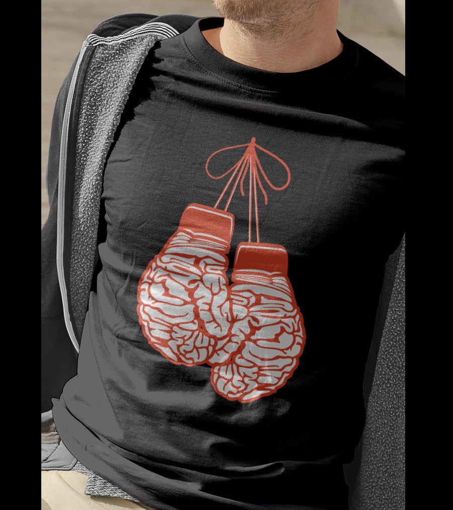 Brain-Shaped Boxing Gloves Boxer Brain Training Gym T-Shirt