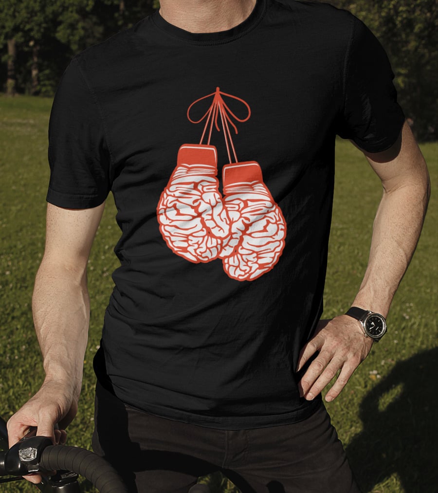 Brain-Shaped Boxing Gloves Boxer Brain Training Gym T-Shirt