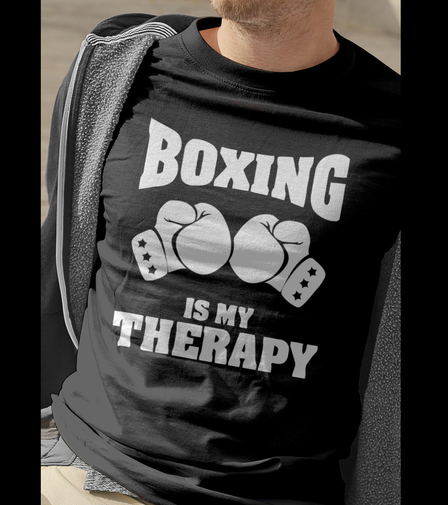 Boxing Gloves Icon Boxing Is My Therapy T-Shirt
