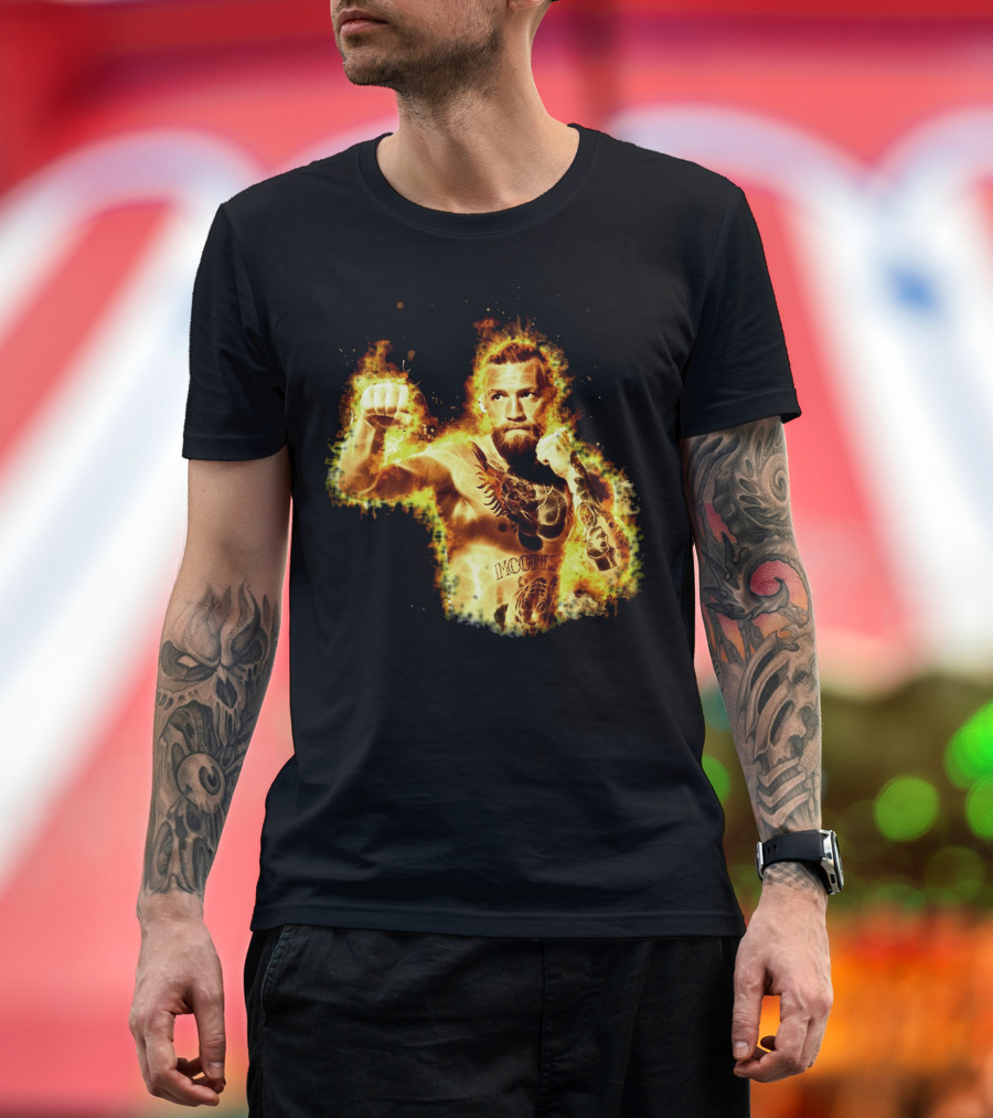 Conor Mcgregor Notorious Ufc 202 Fiery Fighter Mcgregor Tattoo Blaze T-Shirt