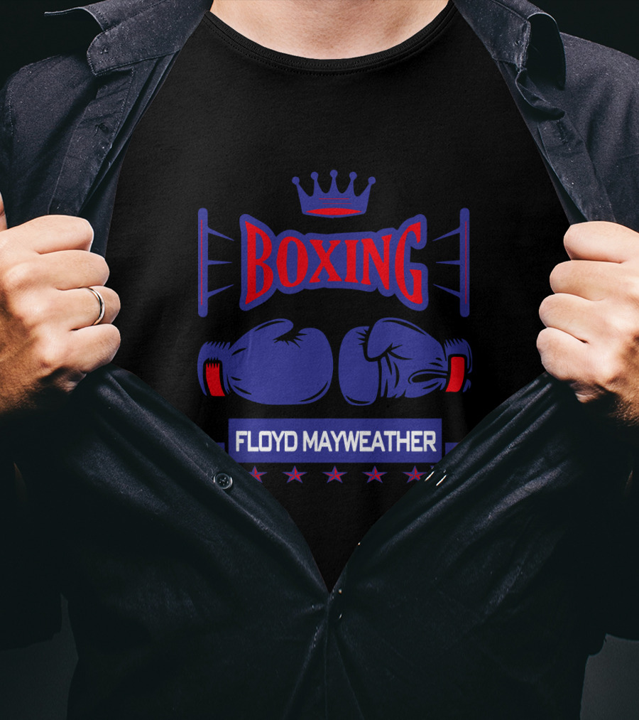 Boxing Floyd Mayweather Gloves And Crown Stars T-Shirt
