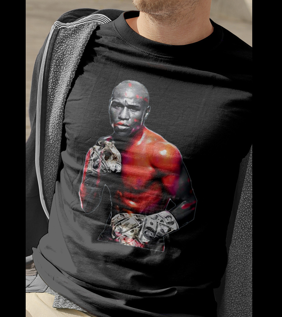 LesGo Men's Floyd Mayweather Jr Money Gloves Bold Boxing T-Shirt