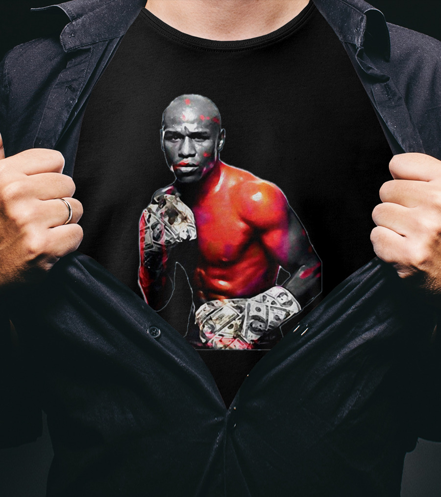 LesGo Men's Floyd Mayweather Jr Money Gloves Bold Boxing T-Shirt