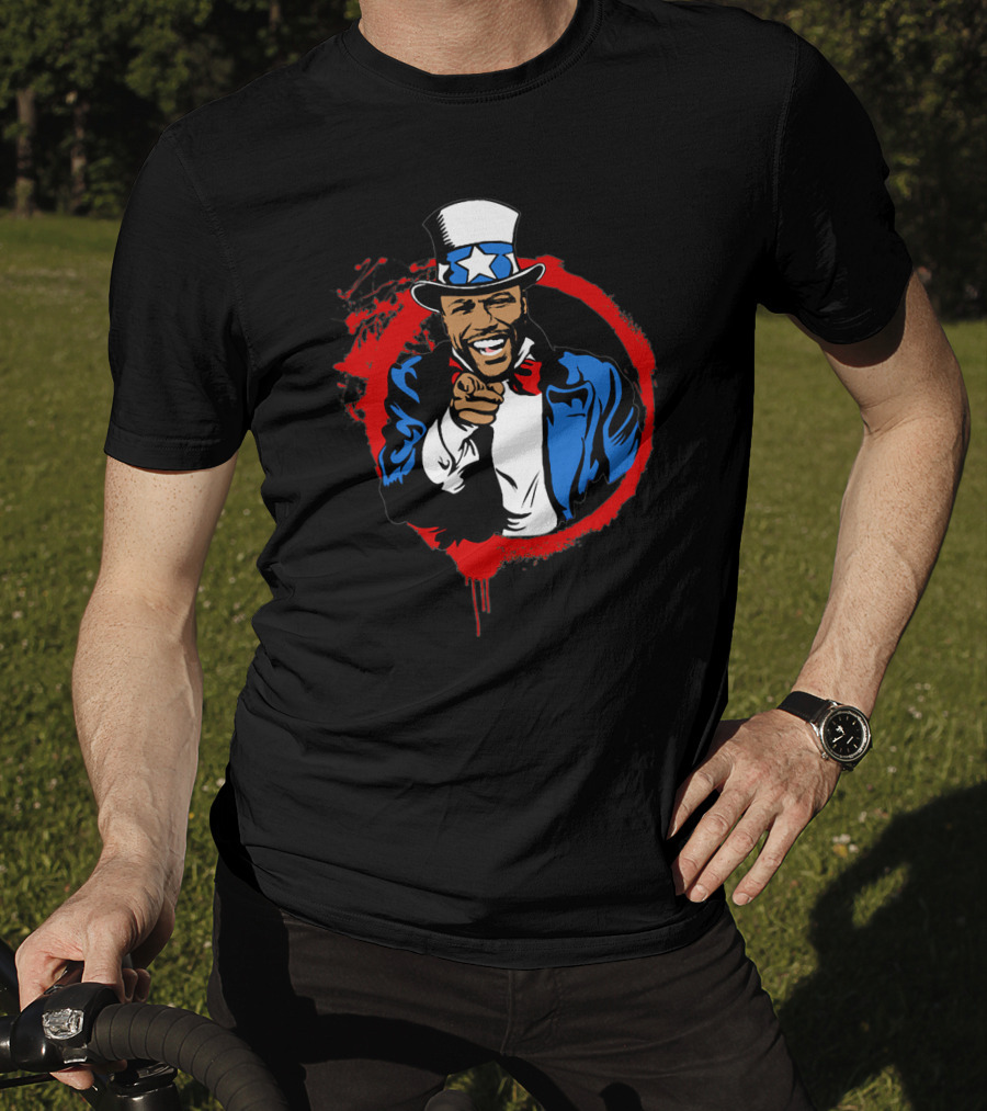 Mayweather Points Uncle Sam Red Circle T-Shirt