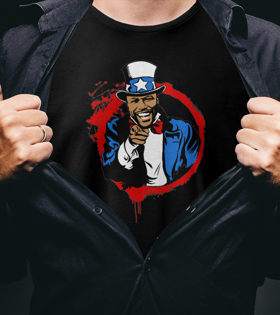 Mayweather Points Uncle Sam Red Circle T-Shirt