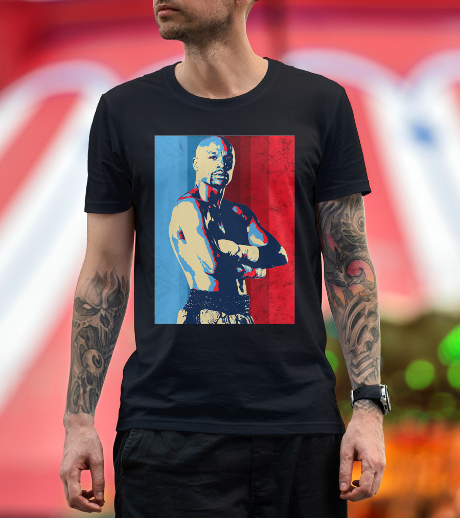 The Money Team Boxing Icon Vintage Red and Blue Stripes T-Shirt