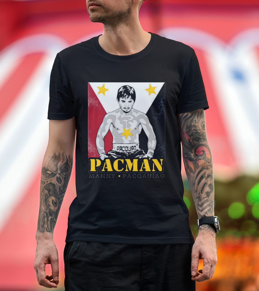 Pacman Manny Pacquiao Stars Boxing Filipino Flag T-Shirt