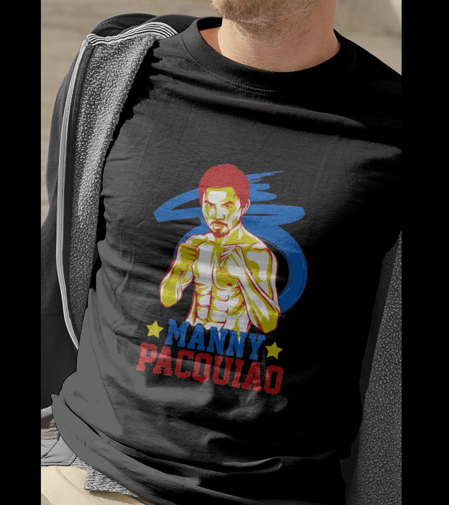 Manny Pacquiao Boxing Legend With Colorful Star T-Shirt