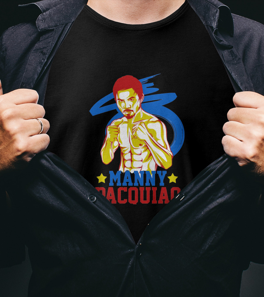 Manny Pacquiao Boxing Legend With Colorful Star T-Shirt
