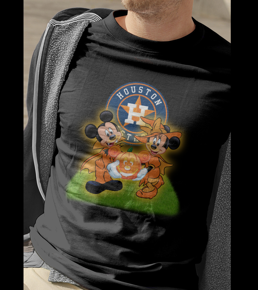 Houston Astros Halloween Mickey And Minnie Pumpkin Magic T-Shirt