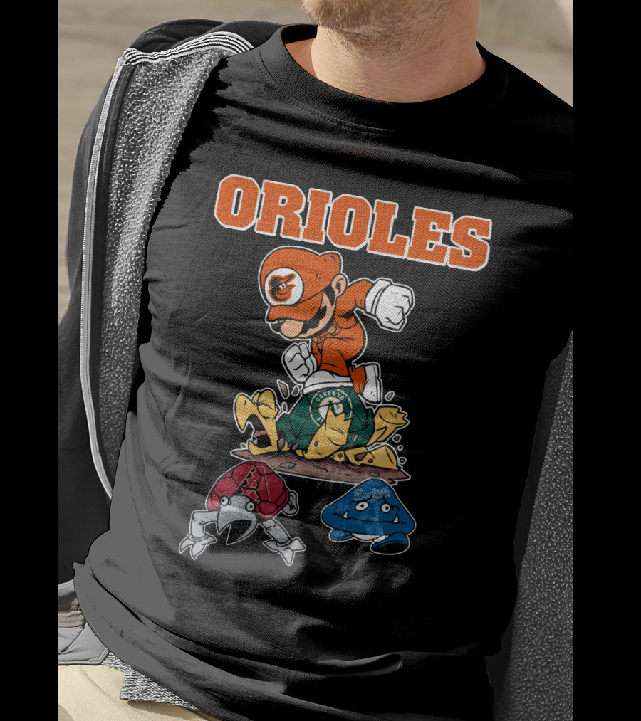Orioles Halloween Mario Crossover With Oakland Athletics And Other Characters T-Shirt