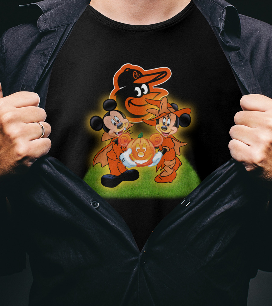 Baltimore Orioles Halloween Mickey Pumpkin T-Shirt