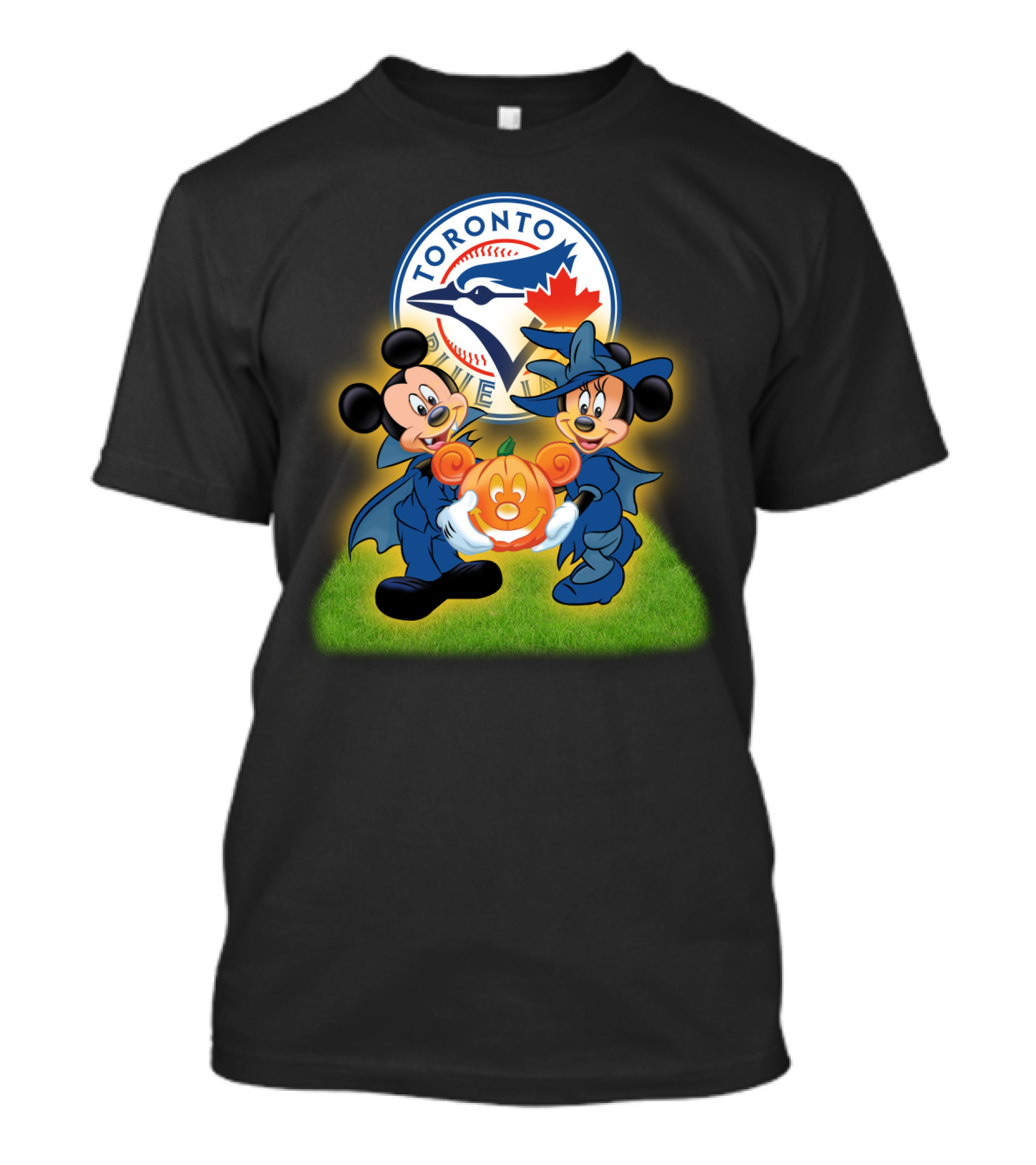 Toronto Blue Jays Halloween Mickey And Minnie Pumpkin T-Shirt