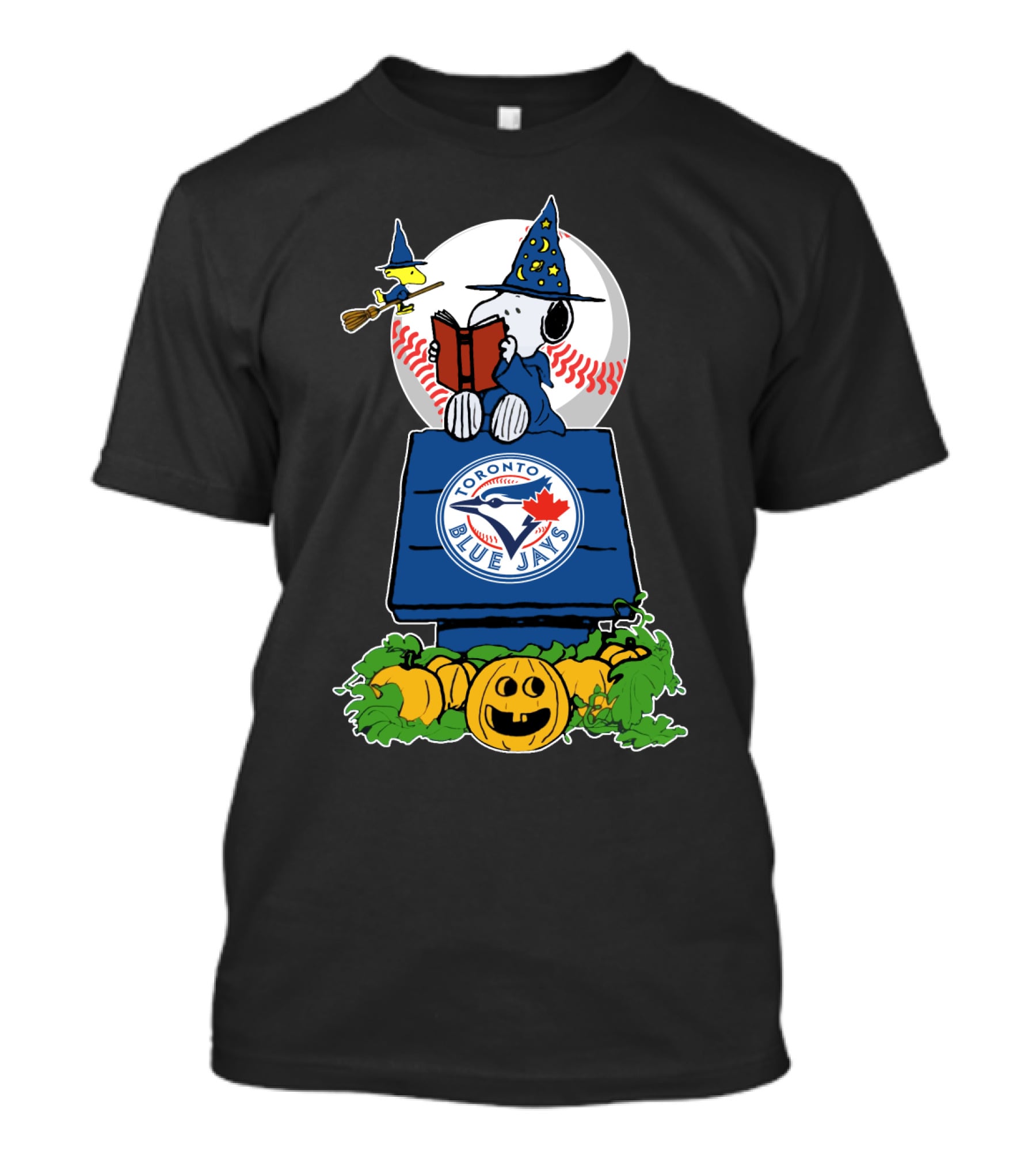 Toronto Blue Jays Halloween Peanuts Snoopy Witch Pumpkin T-Shirt