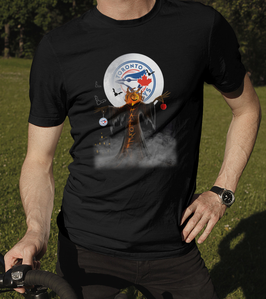 Toronto Blue Jays Halloween 7 Spooky Pumpkin Moon Scene T-Shirt