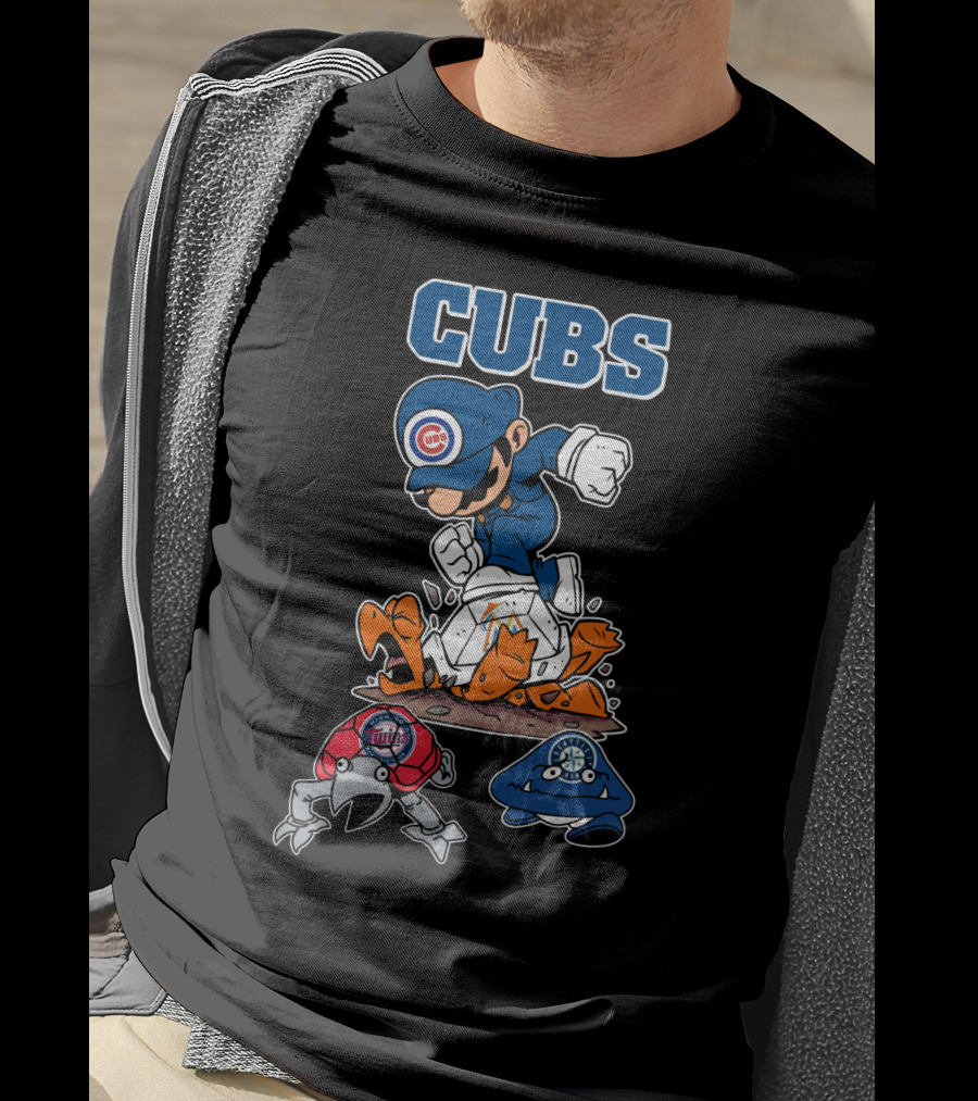 Cubs Character Defeating Cardinals And Brewers T-Shirt
