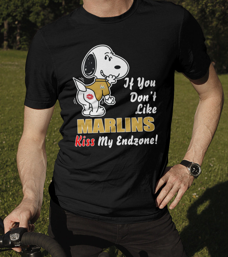 Snoopy If You Don't Like Marlins Kiss My Endzone T-Shirt