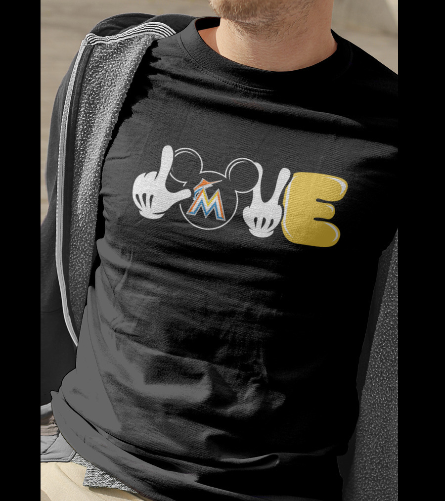 Mickey Mouse Love Miami Marlins T-Shirt