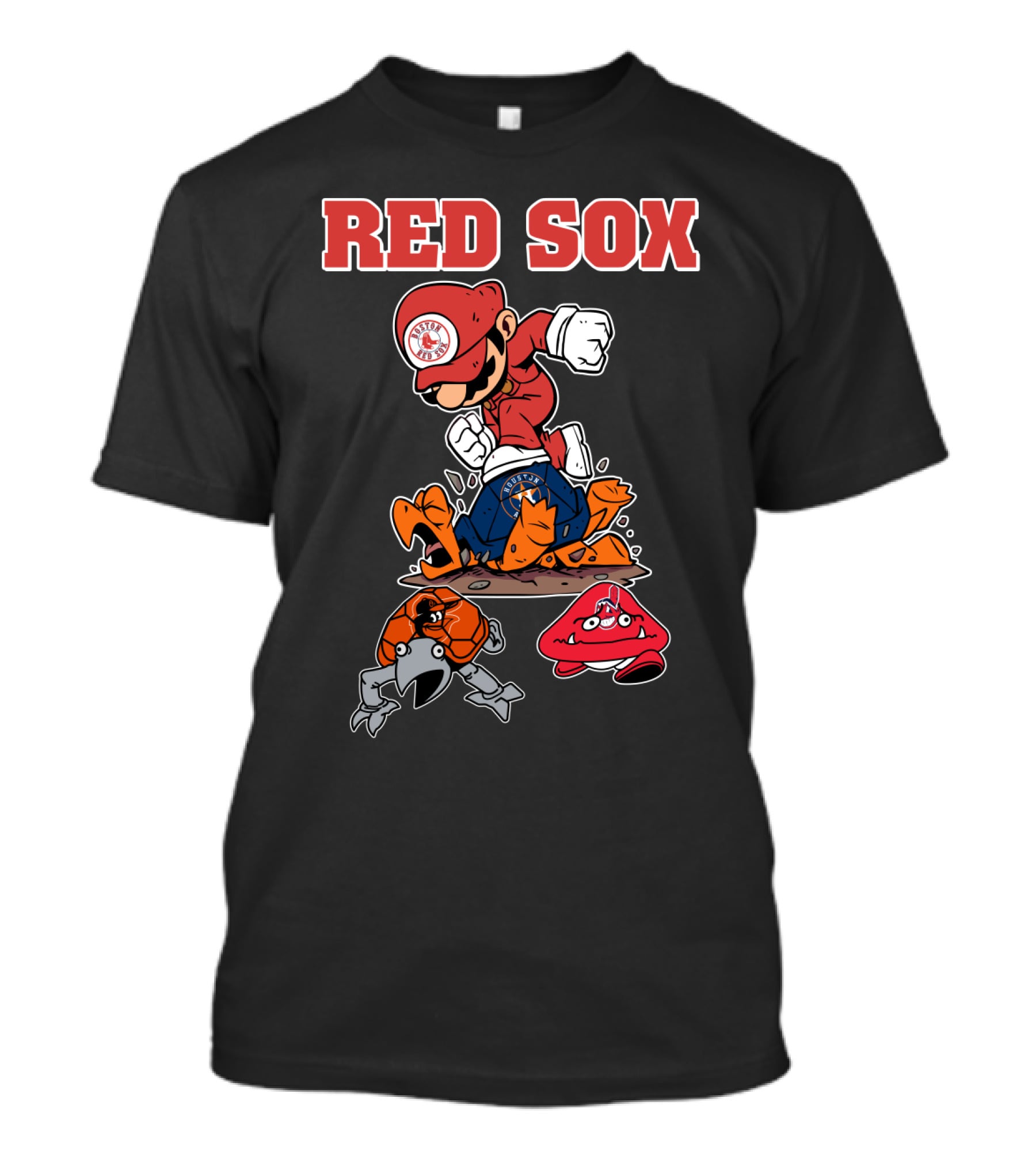 Red Sox Mario Parody With Crab And Claw Enemies T-Shirt