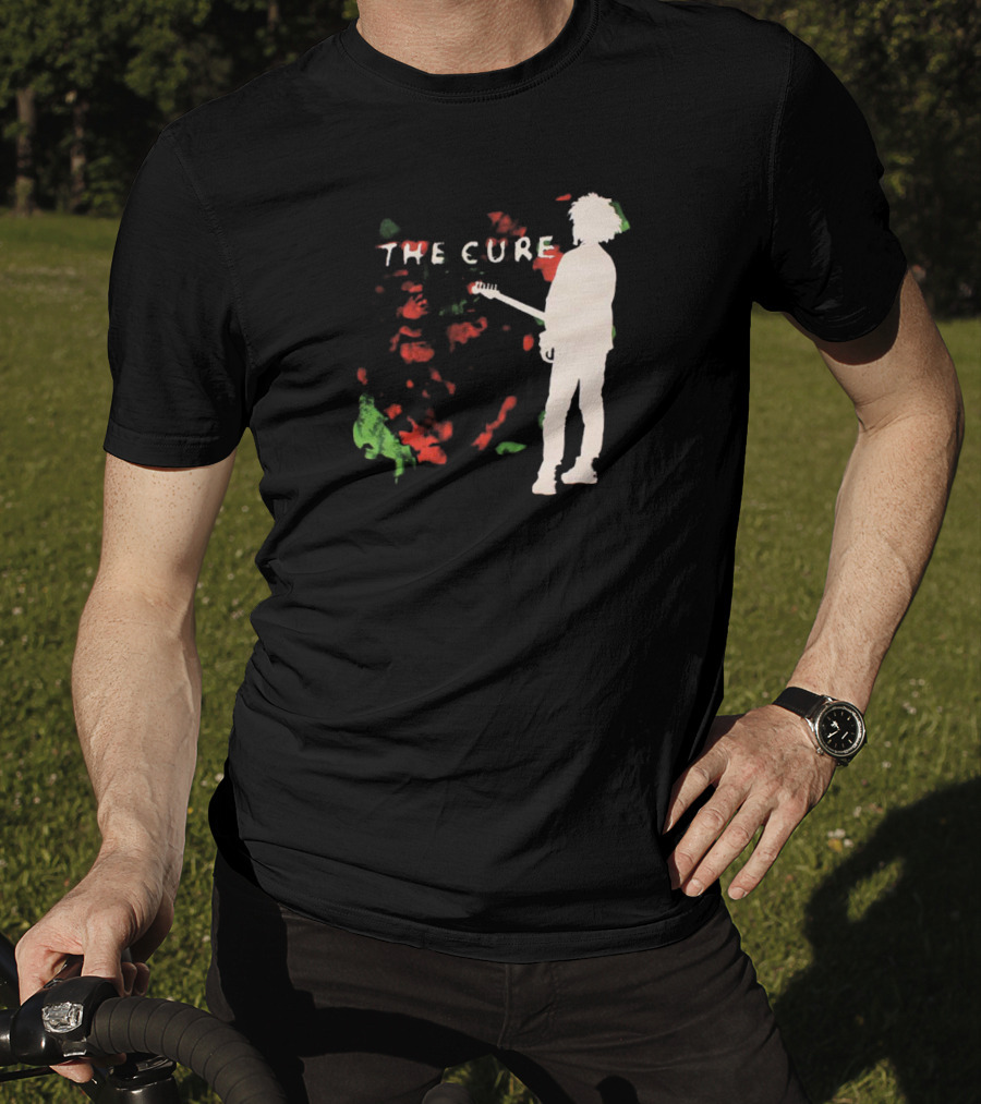 The Cure Guitarist Silhouette With Abstract T-Shirt