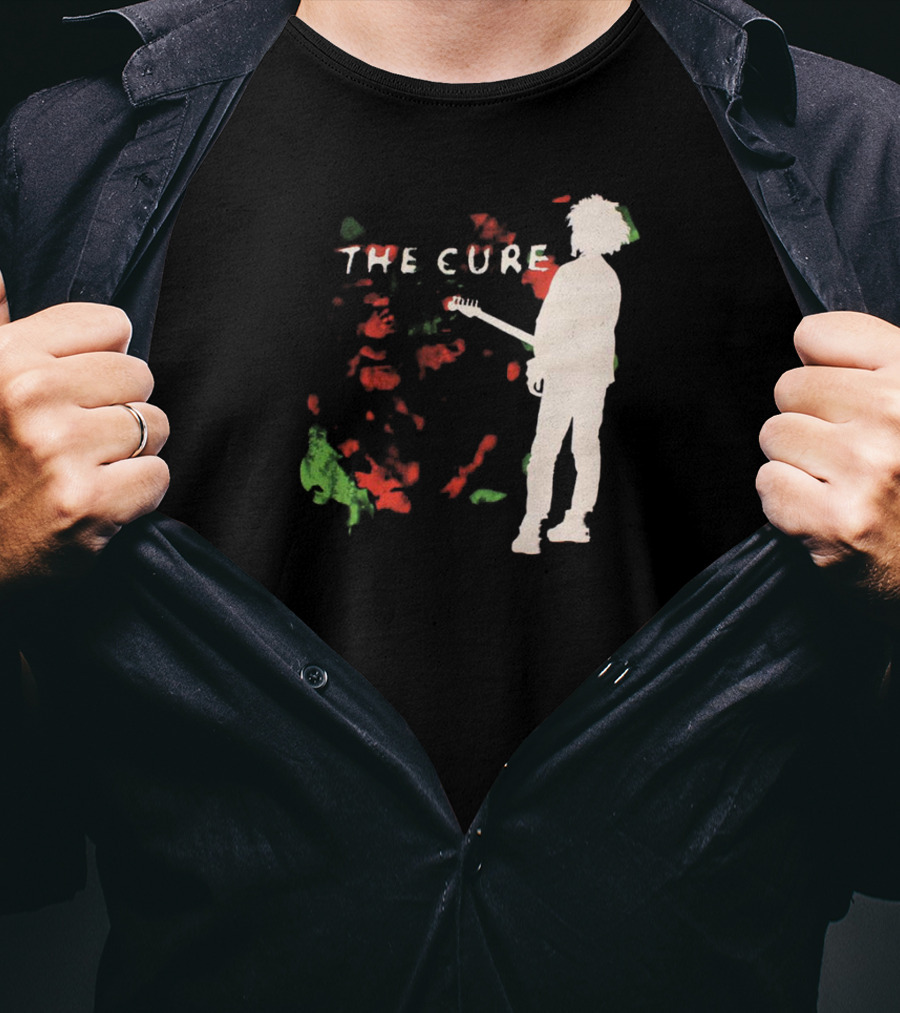 The Cure Guitarist Silhouette With Abstract T-Shirt
