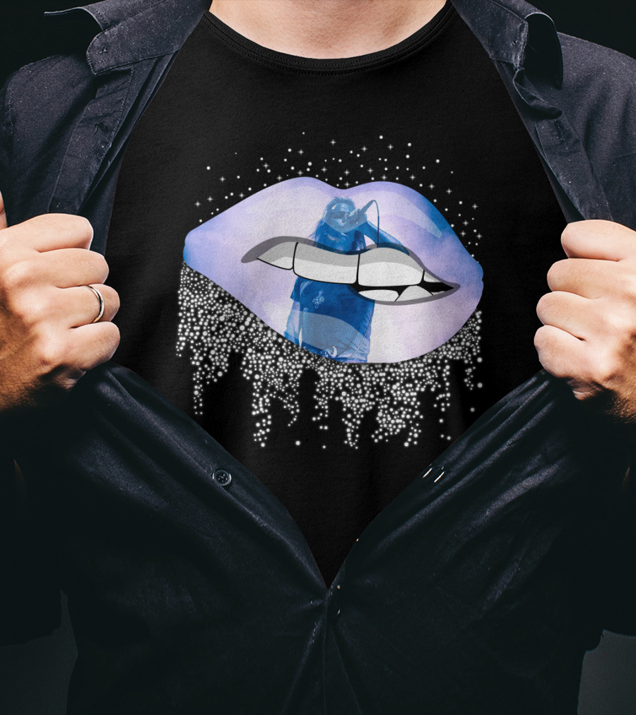 Danzig Fansite Lips Design With Stage Performer And Elements T-Shirt