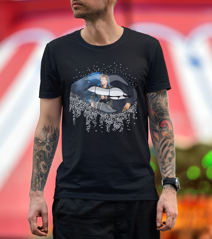 Jon Bon Jovi Concert Lips Design With Effect T-Shirt