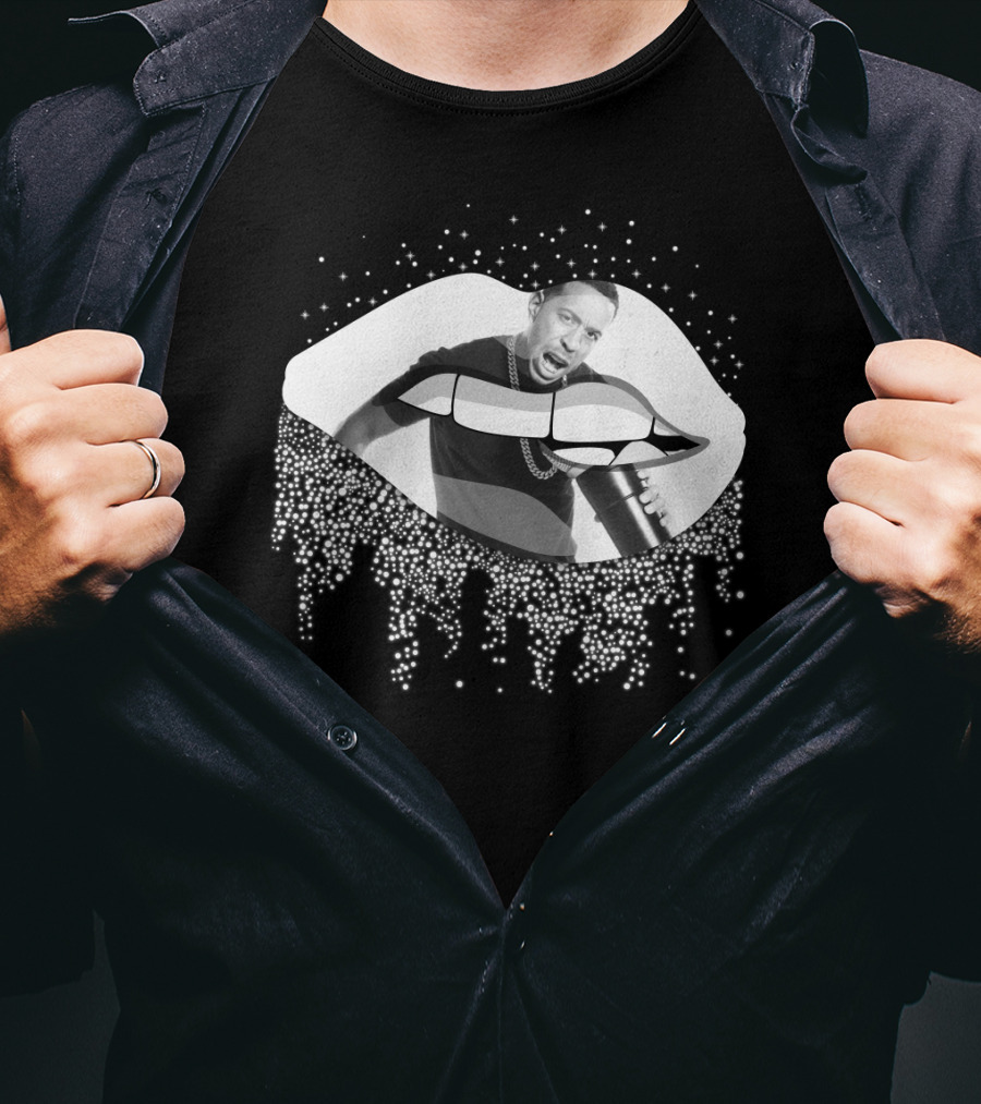 Ludacris Graphic Lips Illustration With Black And White Cup T-Shirt
