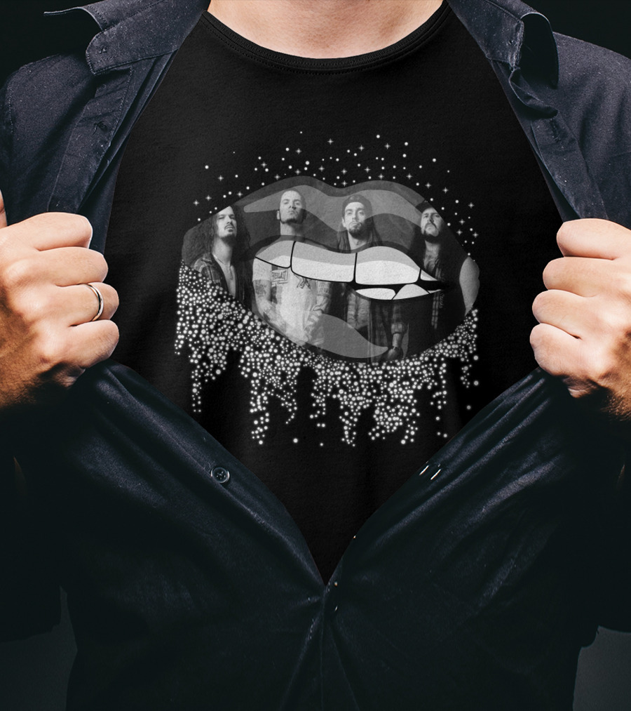 Pantera Band Lips Dripping Starry Faces T-Shirt