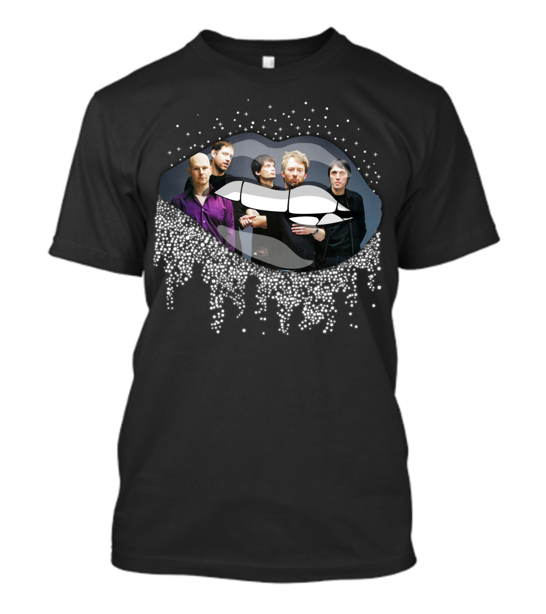 Radiohead Band Inside Glittering Lips T-Shirt
